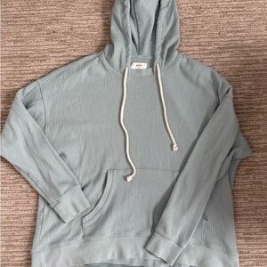 Aerie Waffle Knit Hoodie | Mint Green | Oversized Fit | Size Small